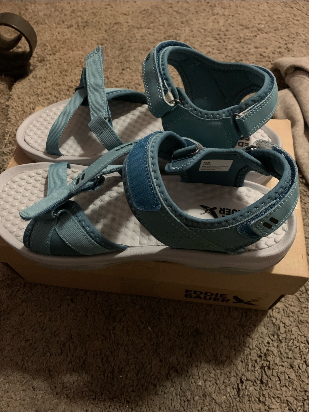 Eddie Bauer Women’s Teal Blue Hook-and-Loop Sport Sandals New in Box